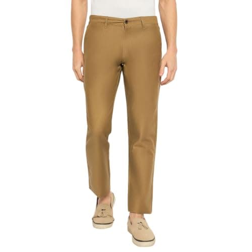 Duke Urban Men Cotton Chinos Trousers (SDT4614_Khaki_34)