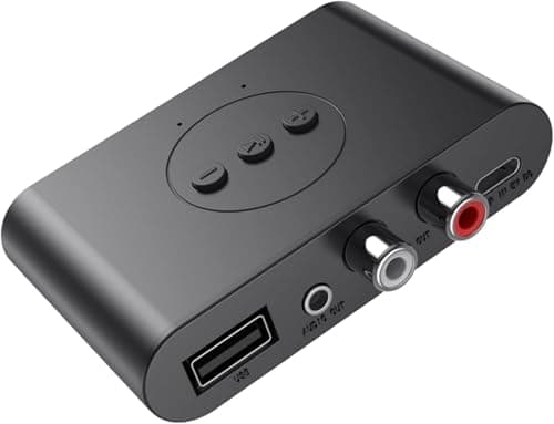 Tobo Bluetooth 5.3 Audio Receiver Wireless RCA Bluetooth Adapter for Stereo Wireless Audio Receiver/USB Flash Drive/NFC One-Touch Connection for Car Speakers and Headphones (TD-1461WA)