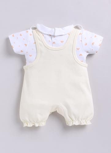 Smart Baby Dungaree Set for Baby Girls | Cotton Romper with T-Shirt | Soft & Breathable Fabric | Cute Embroidery | Snap Button Closure for Easy Diaper Change (Yellow, 3-6 Months) 2