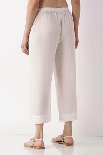 Biba Women Off White Rayon Palazzo_L 5