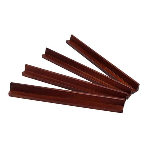 UJEAVETTE 4Pcs Wooden Mahjong Tiles Racks Mahjong Tool for Holiday Home 230x20mm 2