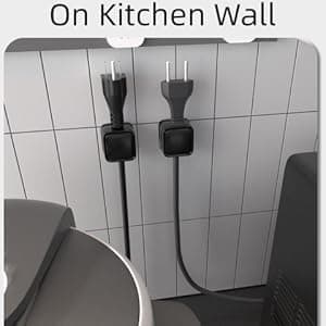 TALLIN 8 Pack Magnetic Cord Organizer, Strong Adhesive Cable Management System, Black, 12cm x 5cm, Easy Open Design for Home Office Car, Wire Holder with Desk Mount (Black) 5