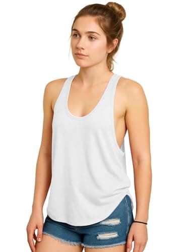 SOHOT Ladies' Sleeveless T-Shirt - Workout, Dry Fit & Lightweight Sports Top 1005 SS21 White L 5