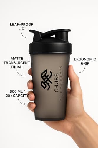 CHUBS Fitness Series PUSH YOUR LIMITS Typhoon Shaker/Bottle/Gym shaker/gym bottle/supplement bottle With Mixer Ball (700ML). (Smoke Black) for men and women 5