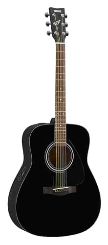 Yamaha FX280 Electro-Acoustic Guitar – Black Finish, 6-String, Cutaway Design, Spruce Top, Rosewood Fretboard, Ideal for Beginners & Stage Performers