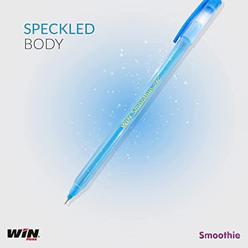 WIN Smoothie Ball Pens|Blue Ink,40 Pcs|Lightweight & Colourful Sparkle Body Design|Use & Throw Ball Pens|For One Time Use|Firm Grip for Comfortable Writing|0.7mm Tip for Smooth Flow of Ink|Multicolour 4