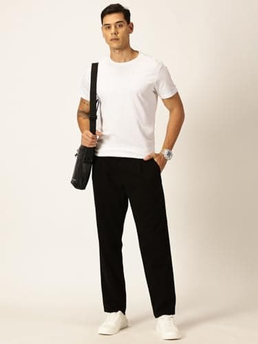 Thomas Scott Men 100% Cotton Straight Fit Chino Trouser (Black, 32) 5