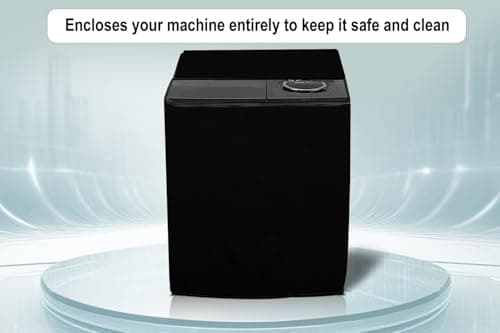 Stylista Polyester Waterproof Washing Machine Cover Compatible for LG 11 KG Semi-Automatic Top Loading P1155SKAZ Black 4