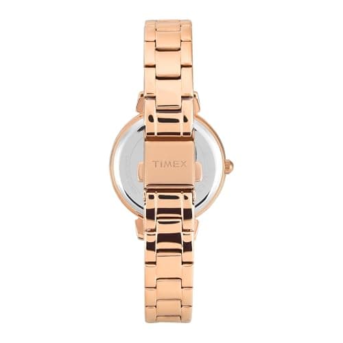 TIMEX Analog Watch for Woman with Rose Gold Round Dial & Rose Gold Stainless Steel Bracelet Band Water Resistant Women's Wrist Watches - TWEL223SMU01 6
