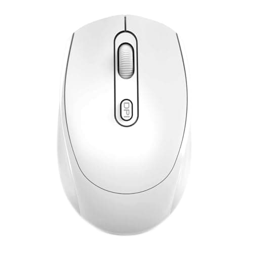 Hammerhead NOVA Bluetooth Rechargeable Lightweight White Mouse with 2.4 GHz and Bluetooth 5.2, 10m Range, 500 mAh Build-in Battery, Silent Clicks, Ergonomic Design, Auto Power Saving