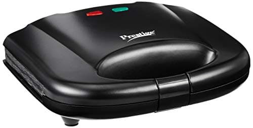 Prestige Electric Kettle PKOSS - 1500watts, Steel (1.5Ltr), Black + Prestige PGMFB 800 Watt Grill Sandwich Toaster with Fixed Grill Plates,Black 5