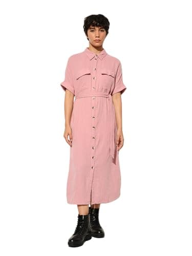ONLY Women's Fit and Flare Pink Dress