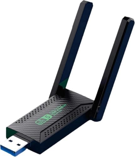 Tobo USB WiFi Adapter,1300Mbps WiFi USB 3.0 Dual Band 5G/2.4G Wireless Network Adapter for Desktop Laptop PC, Dual 2dBi Antennas, Supports Windows 10/8.1/8/7/Vista. TD-1386WA, Black