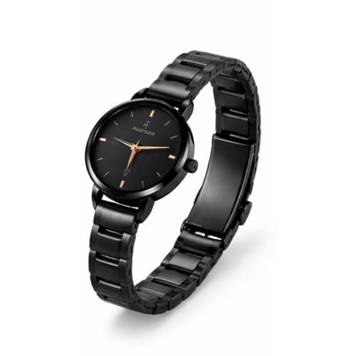 Women's Black Quartz Watch - Elegant Analog Dress Watch with Stainless Steel Band | Fashion Luxury Wrist Watch for Women Girls Casual Party Gift 3