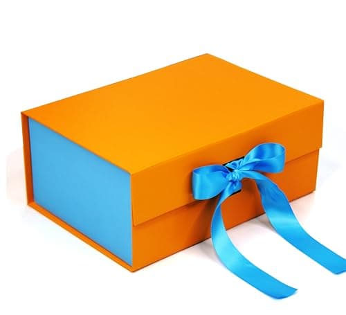RBS® - Foldable Rigid Hamper Box (23 x 16 x 10cm) Empty Gift Boxes (1 Pack) Rectangular Gift Box Empty Multipurpose Decorative Folding Paper Gift Box Holds Upto 5 kg Diwali Box For Gift (Aqua Charm)