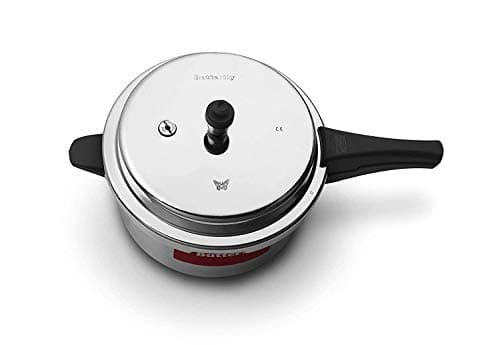 Butterfly Cordial 3 Litres Pressure Cooker | Outer Lid | Food Grade Virgin Aluminium | Induction & Gas Stove Compatible | ISI Certified | 2 Years Manufacturer's Warranty | Silver 3