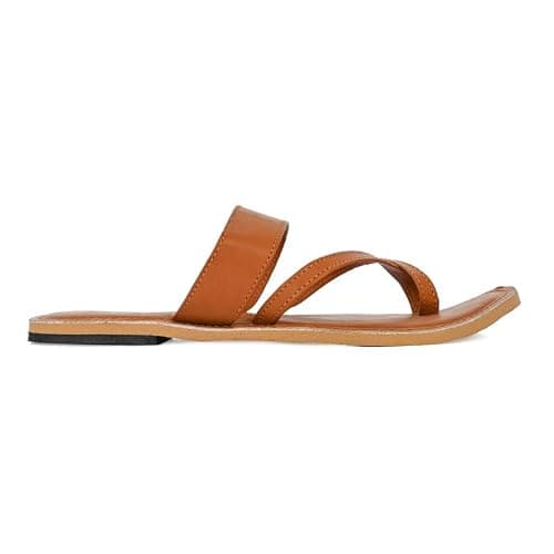 RYAG Women Girls Kolhapuri Handmade Lightweight Ethnic Casual Slipper, Chappal UK-7 Brown 3