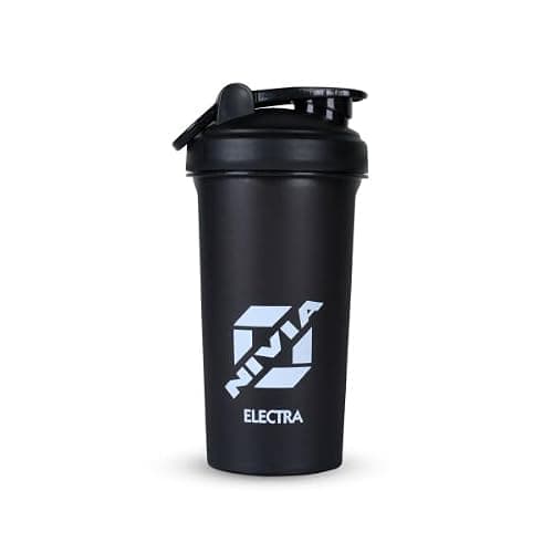 Nivia Electra Sports Shaker, BPA Free, Gym Workout, Running, BPA Free, Leakproof, Exercise Shaker - 700ML (Black)
