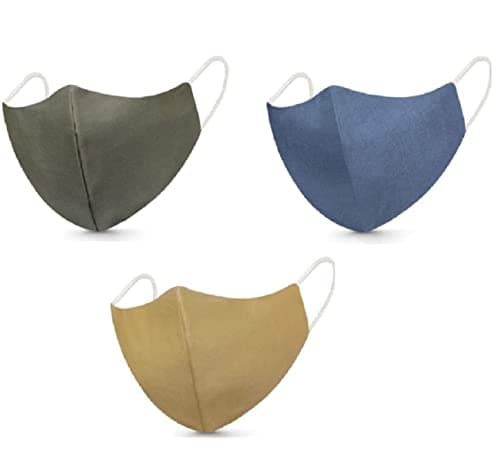 KKR Enterprice®:- Cotton Fashion Mask Breathable & Skin Friendly. Washable & Reusable Fabric. Soft Spandex Ear Loops & 3 Layer of Protection (Set of 3 Pcs)(multi color) (fase mask) 2