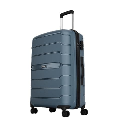Aristocrat Liberty Large (Check-in) Polypropylene Hard Spinner Trolley Bag, 78Cm|Combination Lock|8 Wheels|3 Years International Warranty|Spanish Blue
