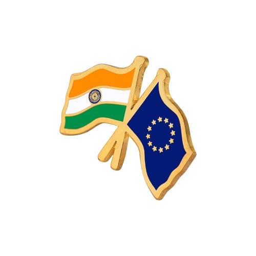 India & European Union Twin Flag Brass Lapel Pin | Premium Enamel Brooch for Men & Women | National Friendship Badge | Suit, Blazer & Jacket Accessory | Patriotic Gift, Flag Pin for Events & Functions 3