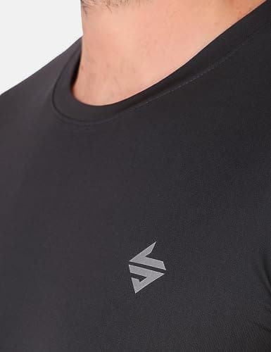 John Ally Quick Dry Gym T-Shirt for Men | Moisture-Wicking Half Sleeve Round Neck Sports Tshirt | Regular Fit Stretchable Activewear for Workout & Running 5
