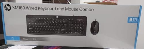 HP KM160 Wired Keyboard and Mouse Combo Full-Size Keyboard, 1600 DPI Ergonomic Optical Sensor Mouse, Instant USB Plug-and-Play, 12 Shortcut Keys, Adjustable Slope Keyboard (3-Years Warranty) 4
