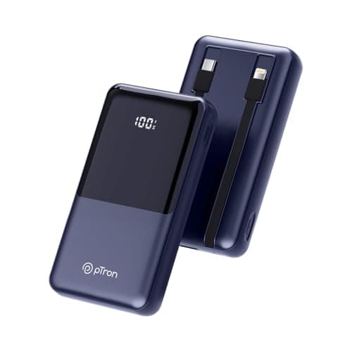 pTron Dynamo Power 20000mAh 22.5W Super Fast Charging, USB Type-C Input Power Bank with Quick Charge & 20W Power Delivery, Built-in Charging Cables, 4 Outputs, Type-C Input/Output Port (Indigo Blue)