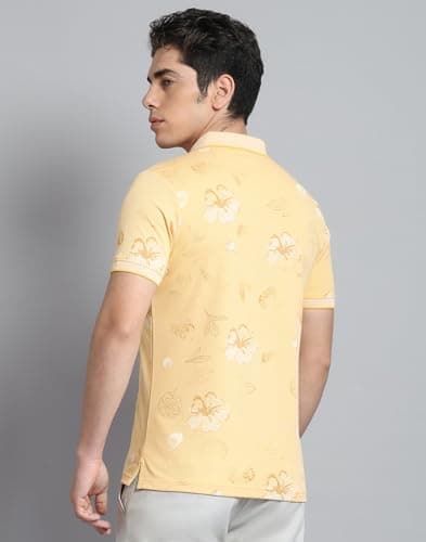 Monte Carlo Men's Regular Fit Polo T-Shirt | Half Sleeve | Printed Collared Tee | Casual Everyday Wear | Stylish & Comfortable Tshirt for Men Yellow XXL (Pack 1) 5
