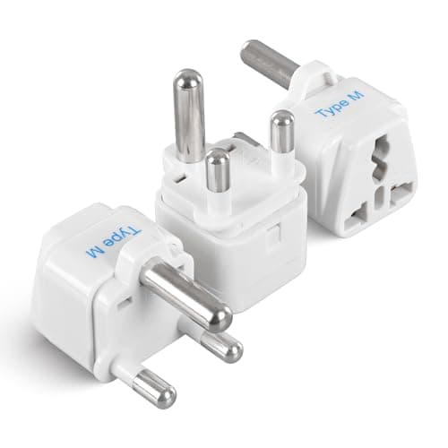 Ceptics India to South Africa, Botswana, Namibia & More (Type M) Travel Adapter Plug - CE Certified - RoHS Compliant - 3 Pack (GP-10L-3PK)
