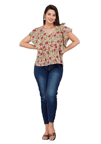 Women Tops (X-Large, Cream)