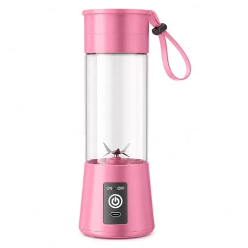 Portable Blender Juicer with USB Rechargeable Battery - 10 Blade Mini Personal Smoothie Mixer with 3 Speed Modes, Leakproof Travel Bottle with Handle for Juices, Shakes and Fruit Blends (Juicer_01)