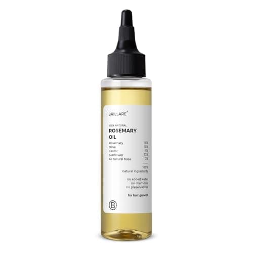 Brillare 10% Rosemary Hair Oil for Hair Growth with 10% Olive Oil & 5% Castor oil | Reduces Hair Fall | Strengthens Hair | Visible Results in 4 Weeks.