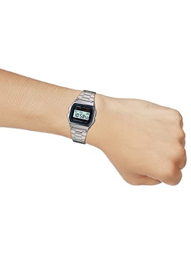 Casio Vintage A-158WA-1Q Digital Grey Dial Unisex Watch Silver Metal Strap (D011) 5