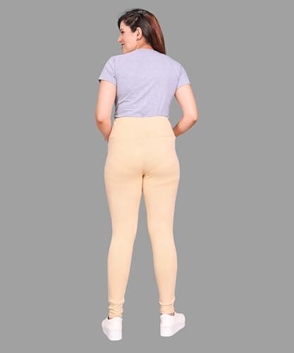 MAMMA'S MATERNITY Women's Heavy Cotton Lycra Cream Maternity Legging (MAMCRMSLDLEG1243-XXL_Cream_XX-Large) 3
