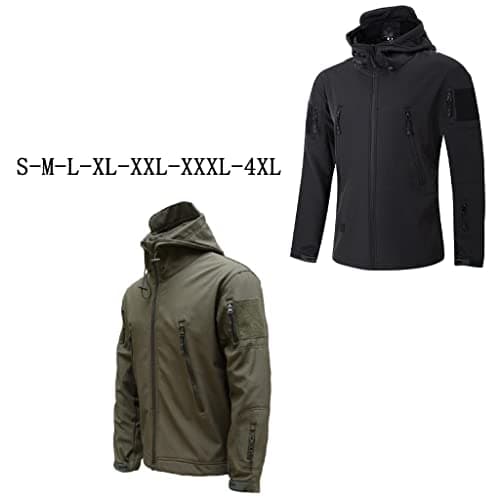 Mens Softshell Hiking Jacket Hooded Waterproof Lightweight 2XL Green|Sporting Goods |Outdoor Sports |Coats & Jackets|1 Piece Men Outdoor Jacket|Accessories, Organizer, Storage, Holder, Rack, Stand, Ki 4