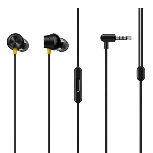 Buds 2 Neo Wired in-Ear Earphones with Mic | Stereo Sound Headphones for Calls & Music – Compatible with Realme, Samsung, OnePlus, Redmi, Vivo, Oppo – Black-OEM