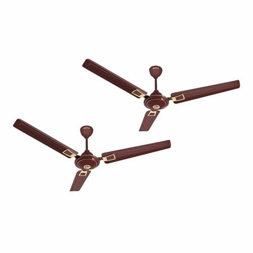 ACTIVA Apsara 1200 mm Ceiling Fan, 390 RPM High-Speed Air Delivery, BEE-Approved One Star Rating50W Copper Winding Motor, 3-Blade Large Sweep, Anti-Dust,Pack of 2, 2-Year Warranty (Deco Brown)