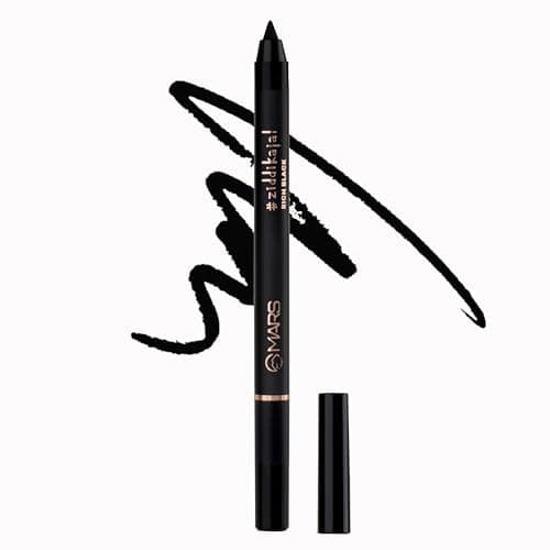 MARS Ziddi Kajal Pencil upto 12 Hours Long Stay Kajal | Rich Black Pigmentation | Smudgeproof & Water Resistance | Effortless One Swipe Application (1.4gm) Black)