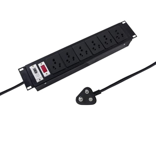 EVOTRON PDU 5/15 Amp Extension Board with Heavy Duty 16 Amp MCB and Surge Protector | 6 Socket Networking & Server Rack with Power Cord -1.5 Mtr (Power Distribution Unit)