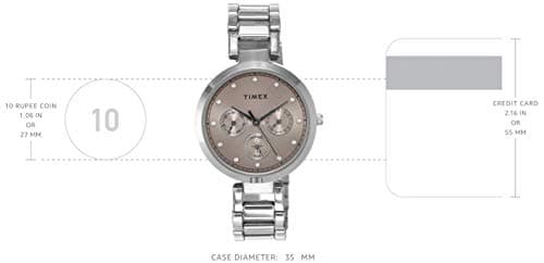 TIMEX Analog Watch for Women with Pink Round Dial & Silver Stainless Steel Bracelet Band Water Resistant Women's Wrist Watches - TW000X212 3