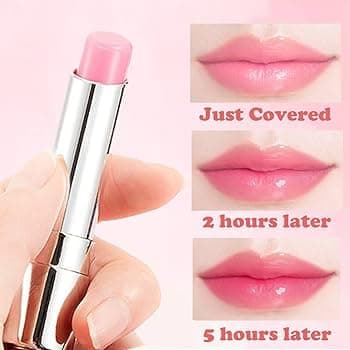 Rsentera Color Changing Lip Balm, Pink, Long Lasting Tinted Lip Gloss, Moisturising Lipstick 2