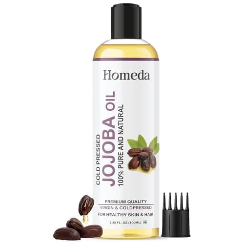 Homeda Cold Pressed Jojoba Oil for Hair Growth, Face Glow, Skin (100 ml) 100% Pure, Organic, Virgin & Unrefined