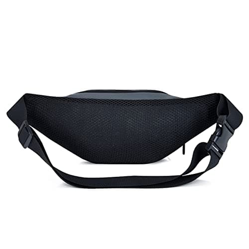 Wolpin Waist Bag for Men Women Grey | Travel Handy Hiking Running Pouch with Zipper | Adjustable Strap Fanny Pack for Documents Money Card Phone Earphone | Lightweight Sport Belt Bag 4