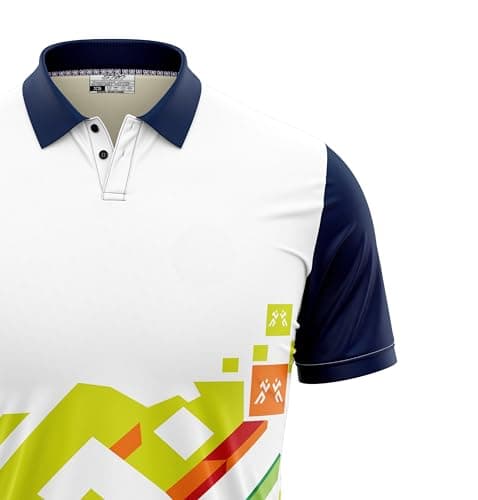 SNO Sports Bharat ProDry Men’s Sports Polo T-Shirt | White Dry-Fit Quick-Dry Activewear | Lightweight Breathable Polycotton | Gym, Running & Cricket Jersey Polo for Men (in, Alpha, L, Regular) 2