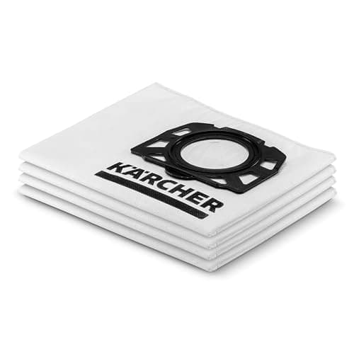 KARCHER Original Non-Woven Filter Fleece Bags, Pack of 4, 3-Ply,Tear-Resistant and Robust, for Kärcher Wet/Dry Vacuum Cleaners(Compatible with WD 1 Compact, WD 2 and WD 3 Models)
