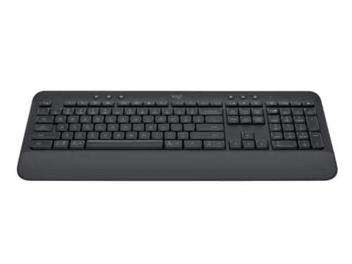 Logitech Signature K650 Wireless Keyboard with Wrist Rest, Full-Size, BLE Bluetooth or Logi Bolt USB Receiver, Comfort Deep-Cushioned Keys, Numpad, Compatible with Most OS/PC/Windows/Mac-Black 3