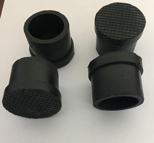 UGS Round Rubber Chair Leg Caps, Black, 1.25 Inch (31.75 mm), Anti-Scratch Floor Protectors, Pack of 4