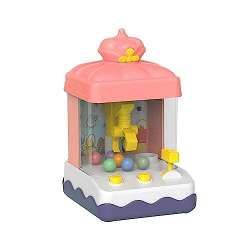UJEAVETTE Claw Machine Arcade Game Electronic Small Toys for Gifts Crown Model Pink 3