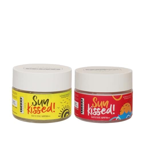 Studd Muffyn | Sun Kissed Mousse Sunscreen Combo | SPF 50++ Mango Mania & SPF 70++ Bubblegum Blast | Lightweight Mousse Sunscreen | Non Greasy | No White Cast | UVA UVB Protection | For All Skin Types